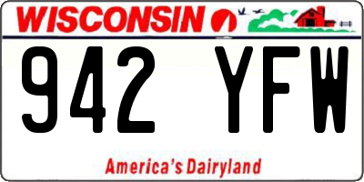 WI license plate 942YFW