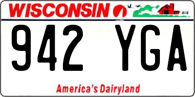 WI license plate 942YGA