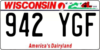 WI license plate 942YGF