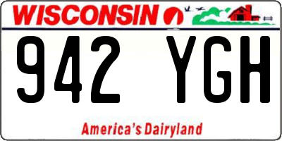 WI license plate 942YGH