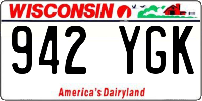 WI license plate 942YGK