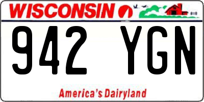 WI license plate 942YGN