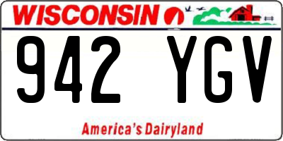 WI license plate 942YGV