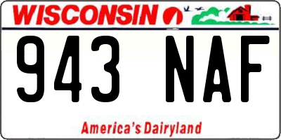 WI license plate 943NAF