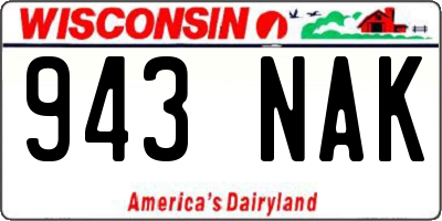 WI license plate 943NAK