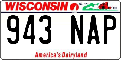WI license plate 943NAP