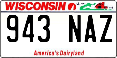 WI license plate 943NAZ