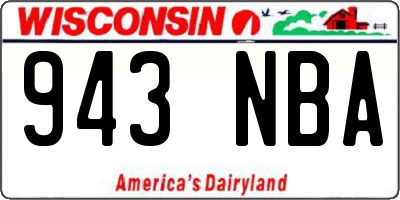 WI license plate 943NBA