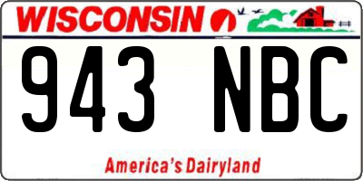 WI license plate 943NBC