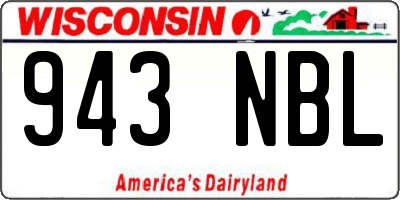 WI license plate 943NBL