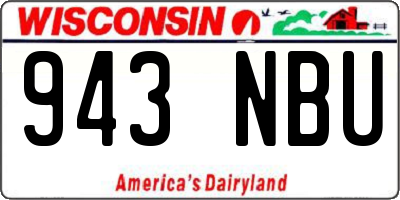 WI license plate 943NBU