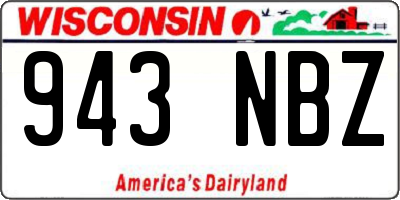 WI license plate 943NBZ