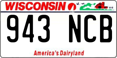 WI license plate 943NCB