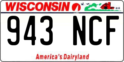 WI license plate 943NCF