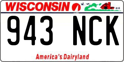 WI license plate 943NCK