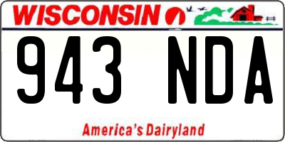 WI license plate 943NDA