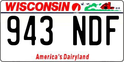 WI license plate 943NDF