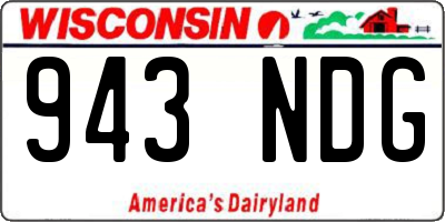 WI license plate 943NDG