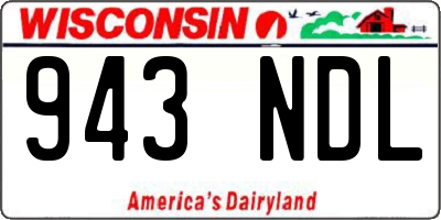 WI license plate 943NDL