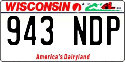 WI license plate 943NDP