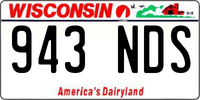 WI license plate 943NDS