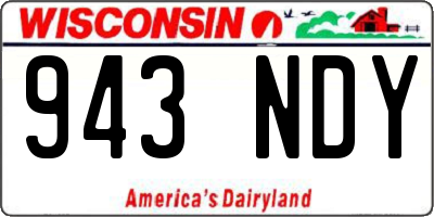 WI license plate 943NDY