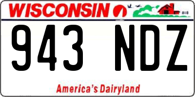 WI license plate 943NDZ