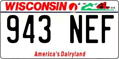 WI license plate 943NEF