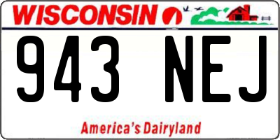 WI license plate 943NEJ