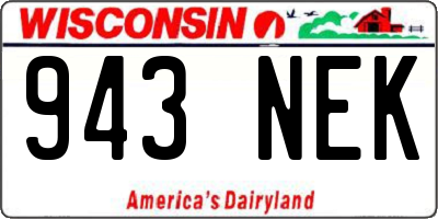 WI license plate 943NEK