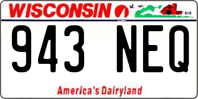 WI license plate 943NEQ