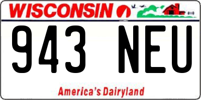 WI license plate 943NEU