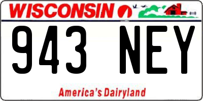 WI license plate 943NEY