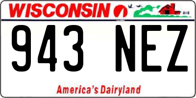WI license plate 943NEZ