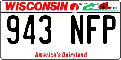 WI license plate 943NFP