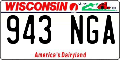 WI license plate 943NGA