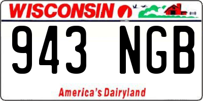 WI license plate 943NGB