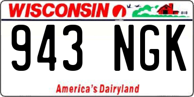 WI license plate 943NGK