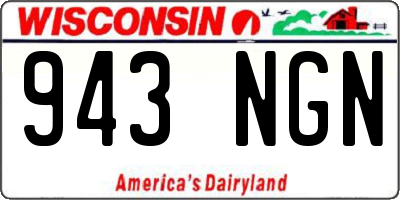 WI license plate 943NGN