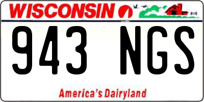 WI license plate 943NGS