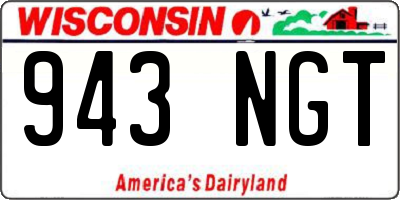 WI license plate 943NGT