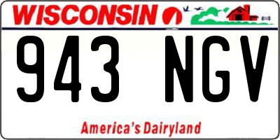 WI license plate 943NGV