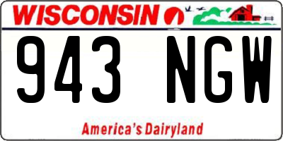 WI license plate 943NGW