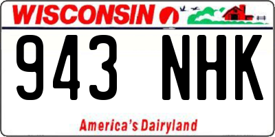 WI license plate 943NHK