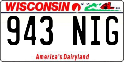 WI license plate 943NIG