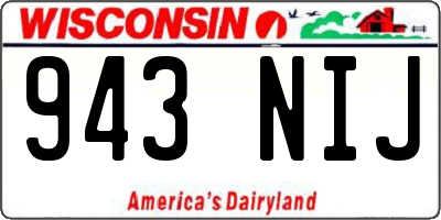 WI license plate 943NIJ