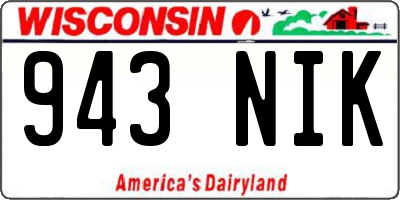WI license plate 943NIK