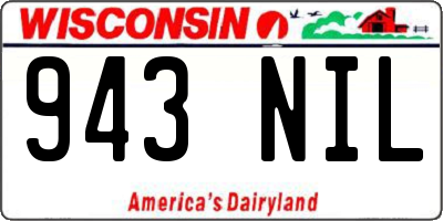 WI license plate 943NIL