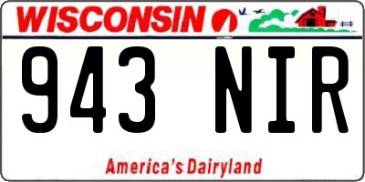 WI license plate 943NIR