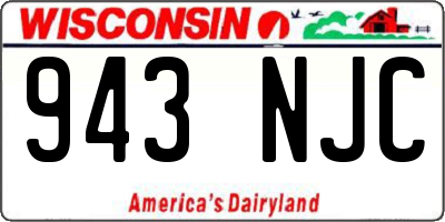 WI license plate 943NJC